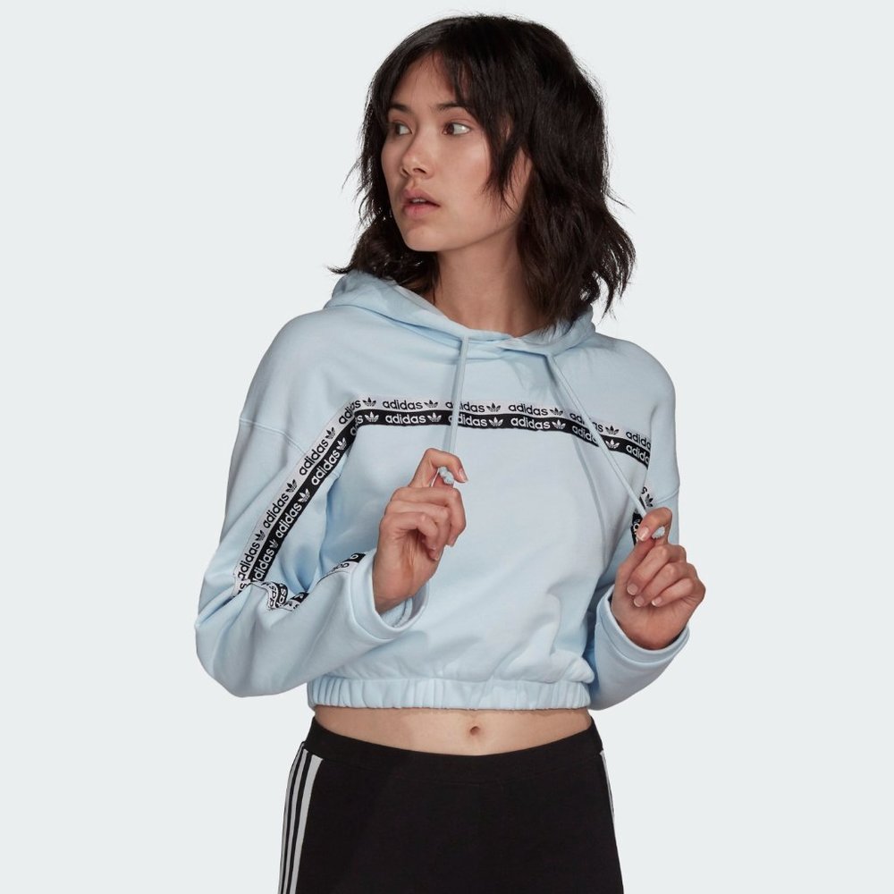 Adidas Cropped Hoodie Sky Tint size XS
